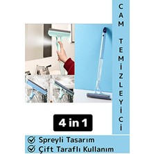 Kitchen Dream 4 In 1 Çift Taraflı Spreyli Camsil Fırça Aparatı Su Hazneli Banyo Mutfak Temizlik Ürünü
