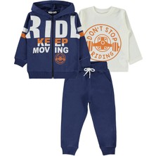 Civil Boys 3'lü Eşofman Takımı Mavi 2-5 Yaş Erkek Çocuk için Özel Tasarım