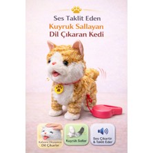 Yıldırım Oyuncak Şarjlı Kumandalı İnteraktif Peluş Kedi | Ses Taklit Eden Yürüyen Kuyruğunu Sallayan ve Dil Çıkaran 25cm