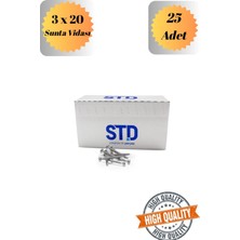 mobilyap Std 3X20 Sunta Vidası Sivri Uçlu Ahşap Tahta Ağaç Mobilya Ayak Kulp Vidası 25 Adet