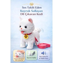 Yıldırım Oyuncak Şarjlı Kumandalı İnteraktif Peluş Kedi | Ses Taklit Eden Yürüyen Kuyruğunu Sallayan ve Dil Çıkaran 25cm