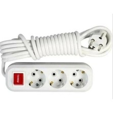 İNWATT 3'lü Ara Kablo Anahtarlı Topraklı Grup Priz (3 Metre)