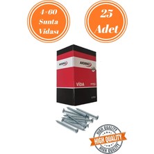 mobilyap Akdeniz 4X60 Sunta Vidası Sivri Uçlu Ahşap Tahta Ağaç Mobilya Ayak Kulp Vidası 25 Adet