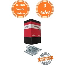 mobilyap Akdeniz 6X200 Sunta Vidası Sivri Uçlu Ahşap Tahta Ağaç Mobilya Ayak Kulp Vidası 5 Adet