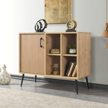 EVMO Home 4110 Şile Metal Ayaklı Metal Kulplu 100 cm Konsol - Tv Ünitesi - Yemek Odası Yun