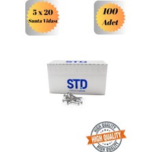 mobilyap Std 5X20 Sunta Vidası Sivri Uçlu Ahşap Tahta Ağaç Mobilya Ayak Kulp Vidası 100 Adet