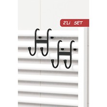 Zabata 2 Adet Çift Kancalı Havlupan Askısı Banyo Mutfak Metal Askılık Havlupan Askı Organizer