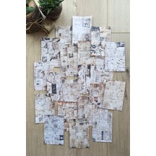Kolbi Craft 20 Adet Eskitme Vintage Gazete Temalı Scrapbook Kağıt Seti Bullet Journal Dekupaj Kağıdı