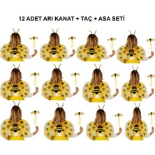 Konyax Okul Gösterileri Için Arı Seti 12 Adet - Taç, Kanat, Asa