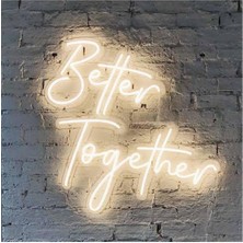 Better Together Yazılı LED Aydınlatma, Tabela 60X67CM, Parti ve Organizasyon Süsü