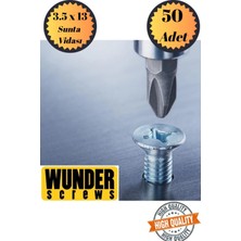 mobilyap Wunder 3,5X13 Sunta Vidası Sivri Uçlu Ahşap Tahta Ağaç Mobilya Ayak Kulp Vidası 50 Adet
