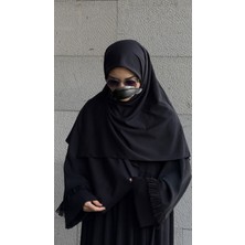 Qalortex Scarf Pamuklu Organik Modal Eşarp-Siyah