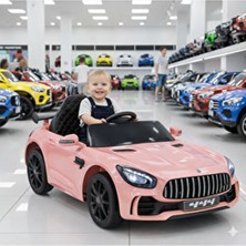 Bebeck 444 Gtr Sport 12V Uzaktan Kumandalı Akülü Araba Tek Kişilik Pembe Renk ve Deri Koltuk