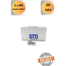 mobilyap Std 5X90 Sunta Vidası Sivri Uçlu Ahşap Tahta Ağaç Mobilya Ayak Kulp Vidası 50 Adet