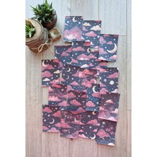 Kolbi Craft 18 Adet Kırmızı Bulut Temalı Scrapbook Kağıt Seti Bullet Journal Dekupaj Kağıdı