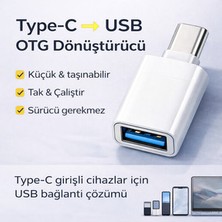 SepetteX Type-C → USB Otg Adaptör | Android Telefon ve Tablet Uyumlu Çevirici Dönüştürücü