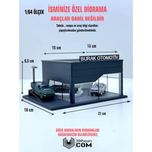 Butik 1/64 Ölçekli Siyah Renk Showroom Tasarımlı Diorama Araç Sergileme Garajı 3D Baskı