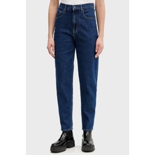 Tommy Jeans Pamuklu Straight Fit Yüksek Bel Daralan Paça Jeans Bayan Kot Pantolon DW0DW22446 1bk