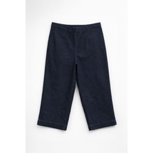 Markapia Kadın Lacivert Likralı Jean Kapri Pantolon