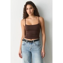 Madmext Acı Kahverengi Ayarlanabilir Kopçalı Askı Kadın Atlet MG2676