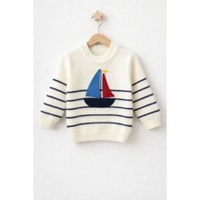 Lumino Çizgili Yelkenli Erkek Çocuk Kazak 4096