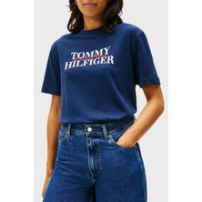 Tommy Hilfiger Pamuklu Relaxed Fit Bisiklet Yaka T Shirt Bayan T Shirt WW0WW47884 C1G