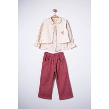 Joy Kids Bolerolu Müslin Gömlekli 3'lü Takım (6-24 Ay) (3-6 Yaş)