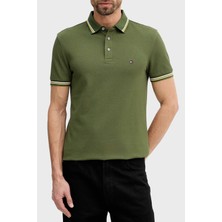 Tommy Hilfiger Pamuklu Slim Fit Düğmeli Polo Yaka T Shirt Erkek Polo Yaka T Shirt MW0MW39993 L01
