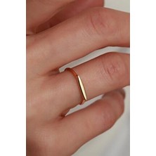 Bayar Gold 14 Ayar Altın Oval Çizgi Yüzük