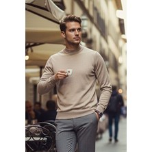 Livio Ferri Lier Yarım Boğazlı Regular Fit Erkek Kazak Düz Triko