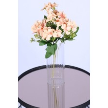 Yapay Çiçek Sitesi 5 Dallı Yapay Şeftali Çiçeği Demeti Somon