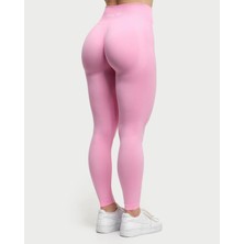 Oace Yüksek Bel Scrunch Detaylı Pembe Seamless Tayt