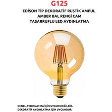 Fujika G125 Edison Dekoratif Rustik LED Ampul - Amber Cam - Tasarruflu LED Aydınlatma