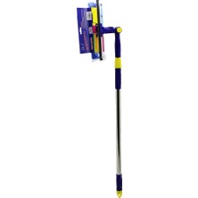 Flamex Star Q 2 Başlı=camsil Çekpas - M.fiber Mop=24.5cm 360 Derece Başlık Camsil - Mop Uzayan Metal