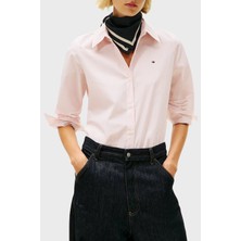 Tommy Hilfiger Pamuklu Regular Fit Çizgili Uzun Kollu Gömlek Bayan Gömlek WW0WW47169 0d5