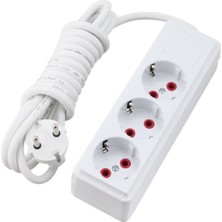 İNWATT 3'lü 3 mt Kalın Kablolu (3*1,5) Grup Priz