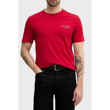 Tommy Hilfiger Logolu Pamuklu Regular Fit Bisiklet Yaka T Shirt Erkek T Shirt MW0MW41456 Xld