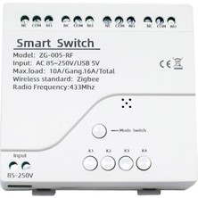 bilteknik Tuya Zigbee  4ch RF433 Akıllı Anahtar Modülü 4kanal Zigbee Röle ZG-005-RF