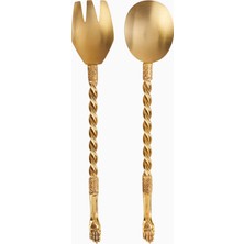 Natalia Criado Altın Kaplama, Italyan Tasarımı 2’li Servis Kaşık Seti