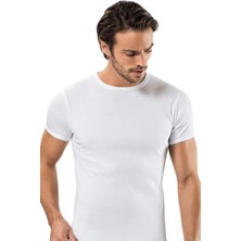 Erdem Erkek Kapalı Yaka Kısa Kollu %100 Pamuklu 6'lı Paket Ribana Tişört Atlet 1197