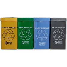 Tuncel Teknik Sıfır Atık Kolisi 70 litre 4 li Set Polikarbon