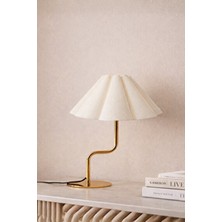 Homing Lune Gold Saten Başlık Modern Abajur 242412