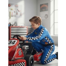 Kostümix Yarış Kostümü Erkek Çocuk Mavi