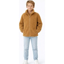 Esila Kids Erkek Çocuk Ceket Peluş Fermuarlı Uzun Kollu Hırka