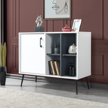 EVMO Home 4112 Şile Metal Ayaklı Metal Kulplu 100 cm Konsol - Tv Ünitesi - Yemek Odası - K
