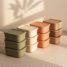 Snippy Pudy - 12'li Plastik Mini Saklama Kabı Seti Kahvaltılık Çerezlik Kapaklı Saklama Kabı 280 ml