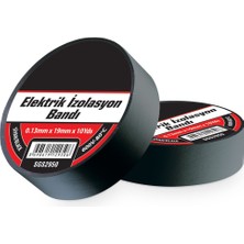 Sgs Izole Pvc Elektrikçi Elektirik Kablo Bandı Siyah Renk Bant Bandı Eni: 1.9 cm Uzunluk: 9 Metre 1 Adet