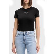 Tommy Jeans Pamuklu Regular Fit  Logolu Bisiklet Yaka T Shirt Bayan T Shirt DW0DW21841 Bds