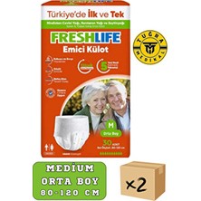 Freshlife Yetişkin Külotlu Hasta Bezi Emici Külot M (Medium) 60 Adet 2 Paket