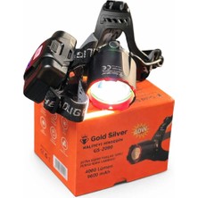 Gold Silver GS-15500 - 4000 Lümen Şarjlı Zoomlu Kafa Lambası - 9600 Mah Yunusav